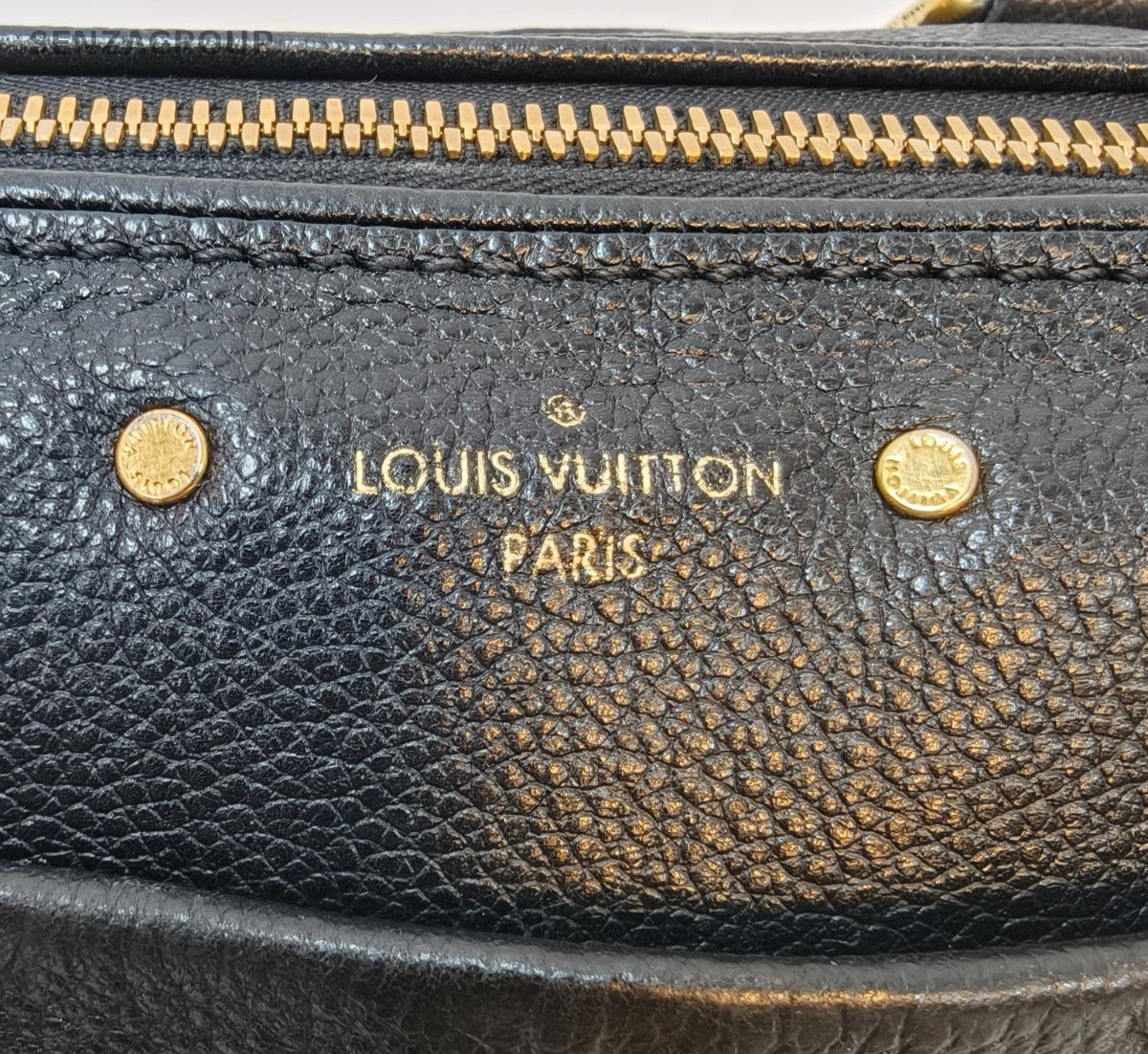 Louis Vuitton Speedy Monogram Top Handle Bag Crossbody Black Gold Women Classic