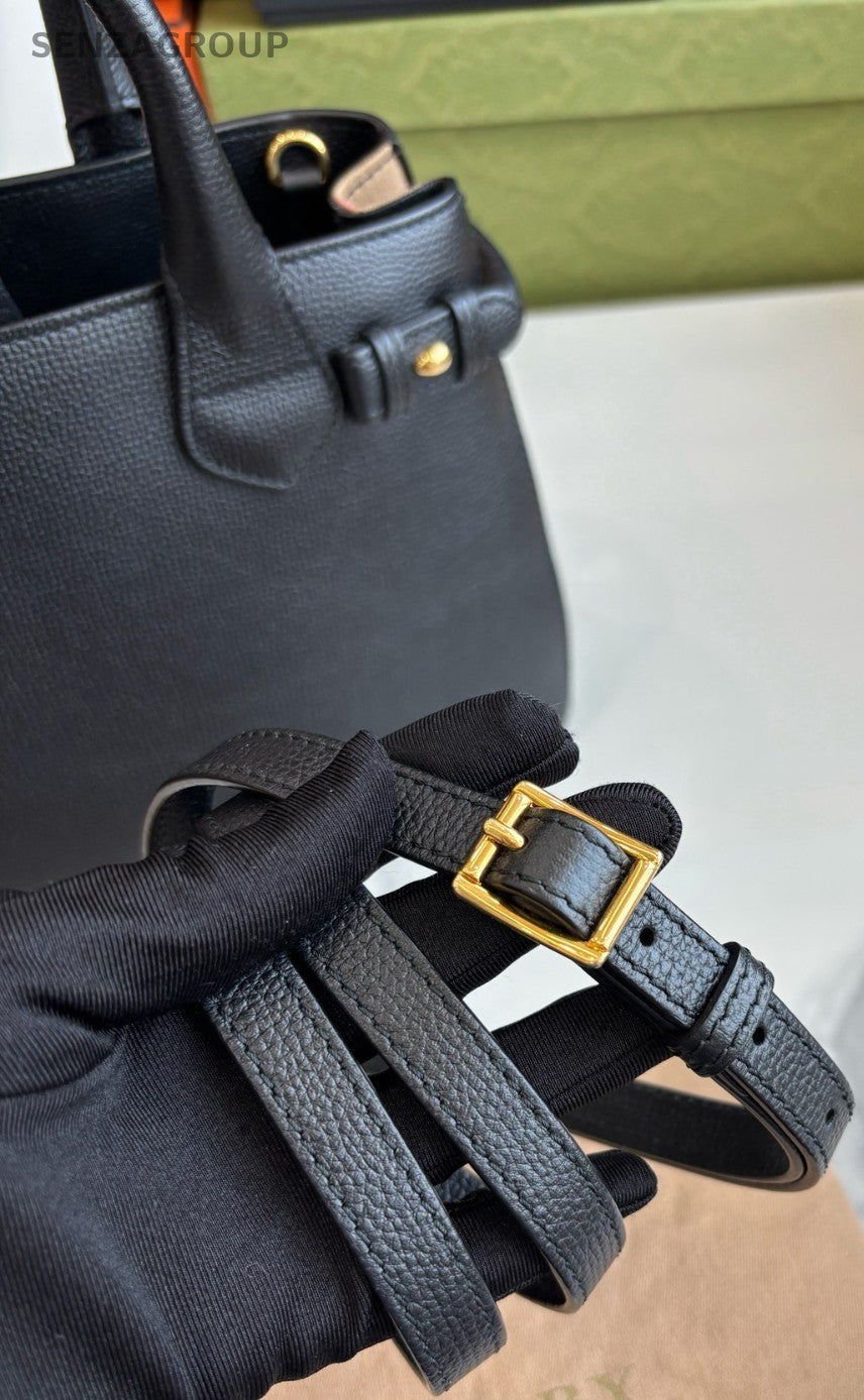 Burberry Banner Top Handle bag Black gold Almost Brand NEW 2WAY Crossbody