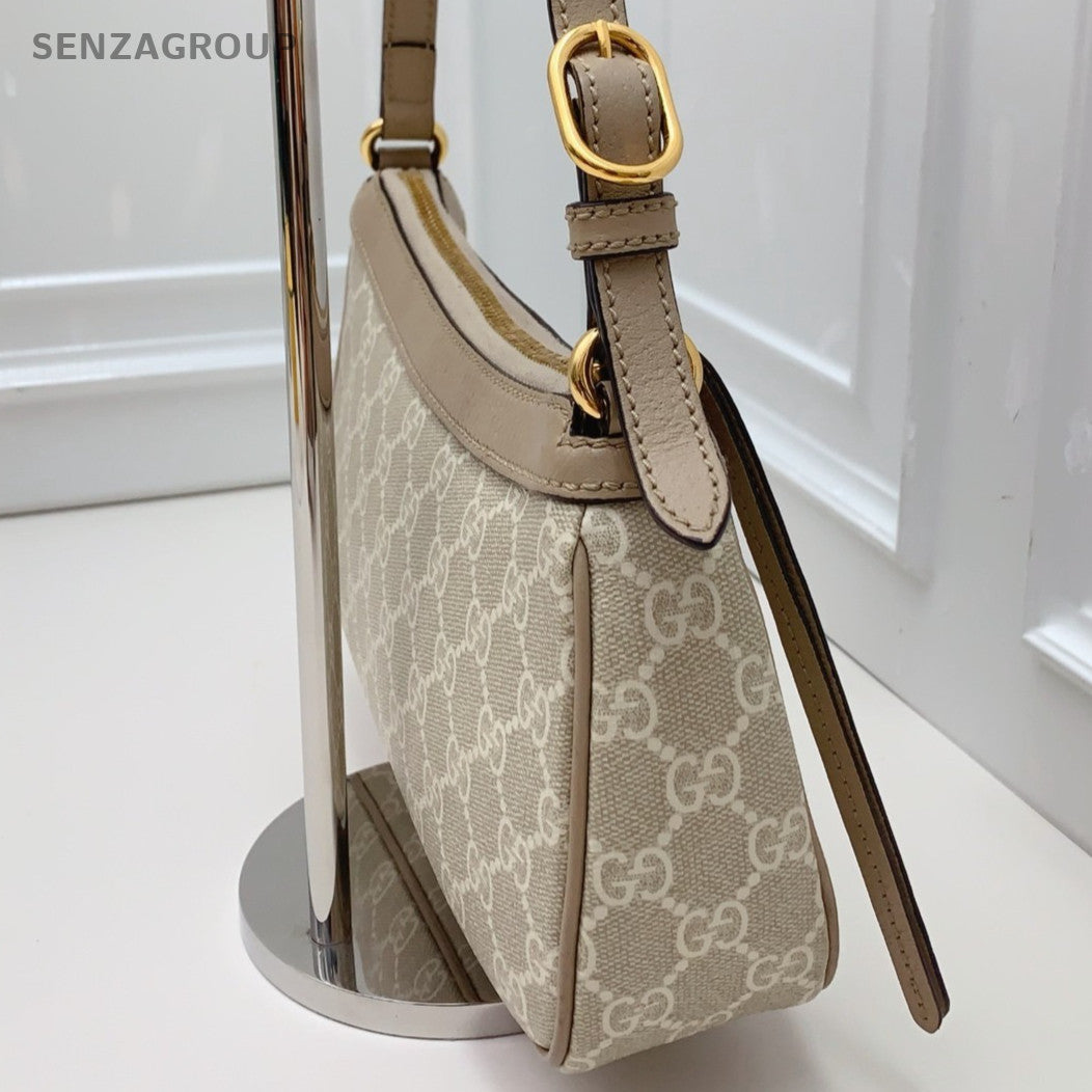 Gucci GG Ophidia Hobo Handbag Shoulder Bag Beige Gold Used Women Classic
