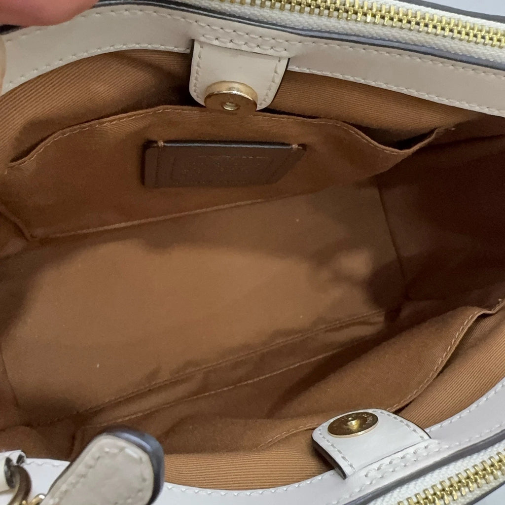 Coach Surrey Light Brown PVC Briefcase Shoulder Crossbody Handbag For Women