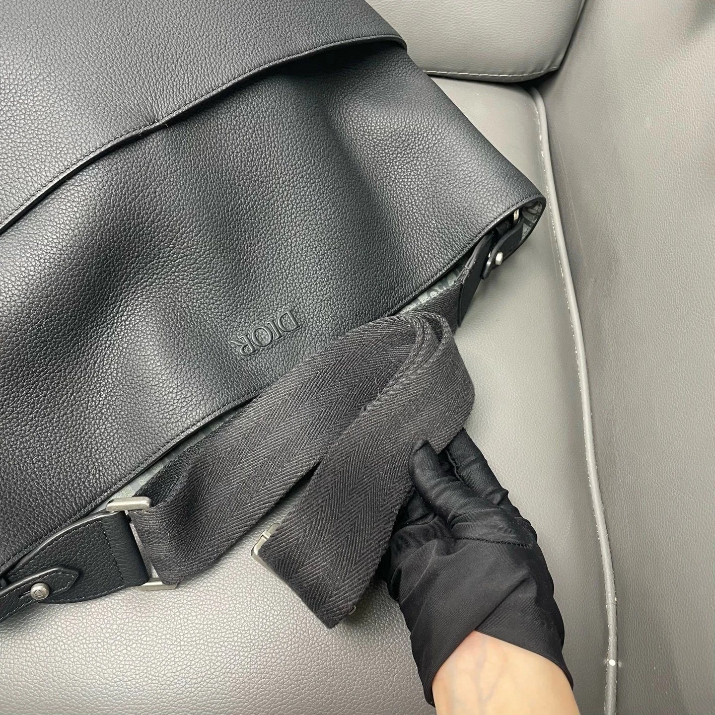 Dior Black Leather Shoulder Crossbody Bag For Women