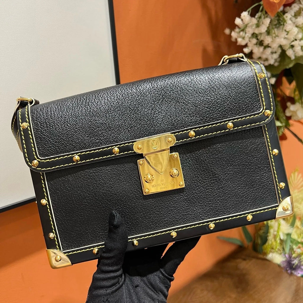 Louis Vuitton Souhali Black Gold Mini Goatskin Handbag For Women