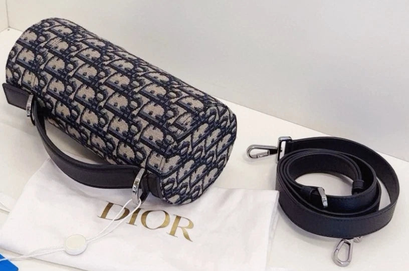 Christian Dior Monogram Cylinder-shaped Bag Top Handle 2-Way Crossbody - Pre-Owned
