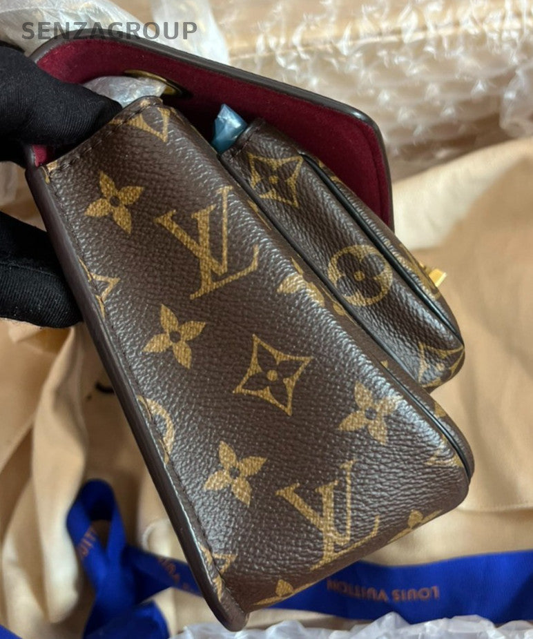 Louis Vuitton Passy Monogram Chain Shoulder Bag Brown Gold Women Classic