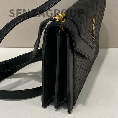 YSL Gaby Lambskin Envelope Shoulder Bag Black Gold Small Classic