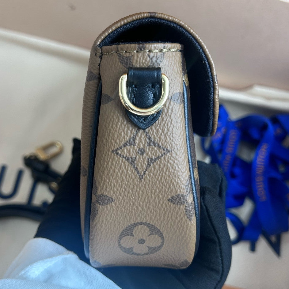Louis Vuitton Ivy Monogram Chain Shoulder Bag in Black & Brown