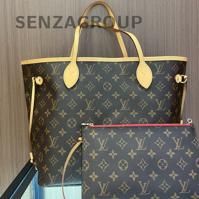 Louis Vuitton Neverfull MM Tote Bag Brown Gold Hardware Classic Women's