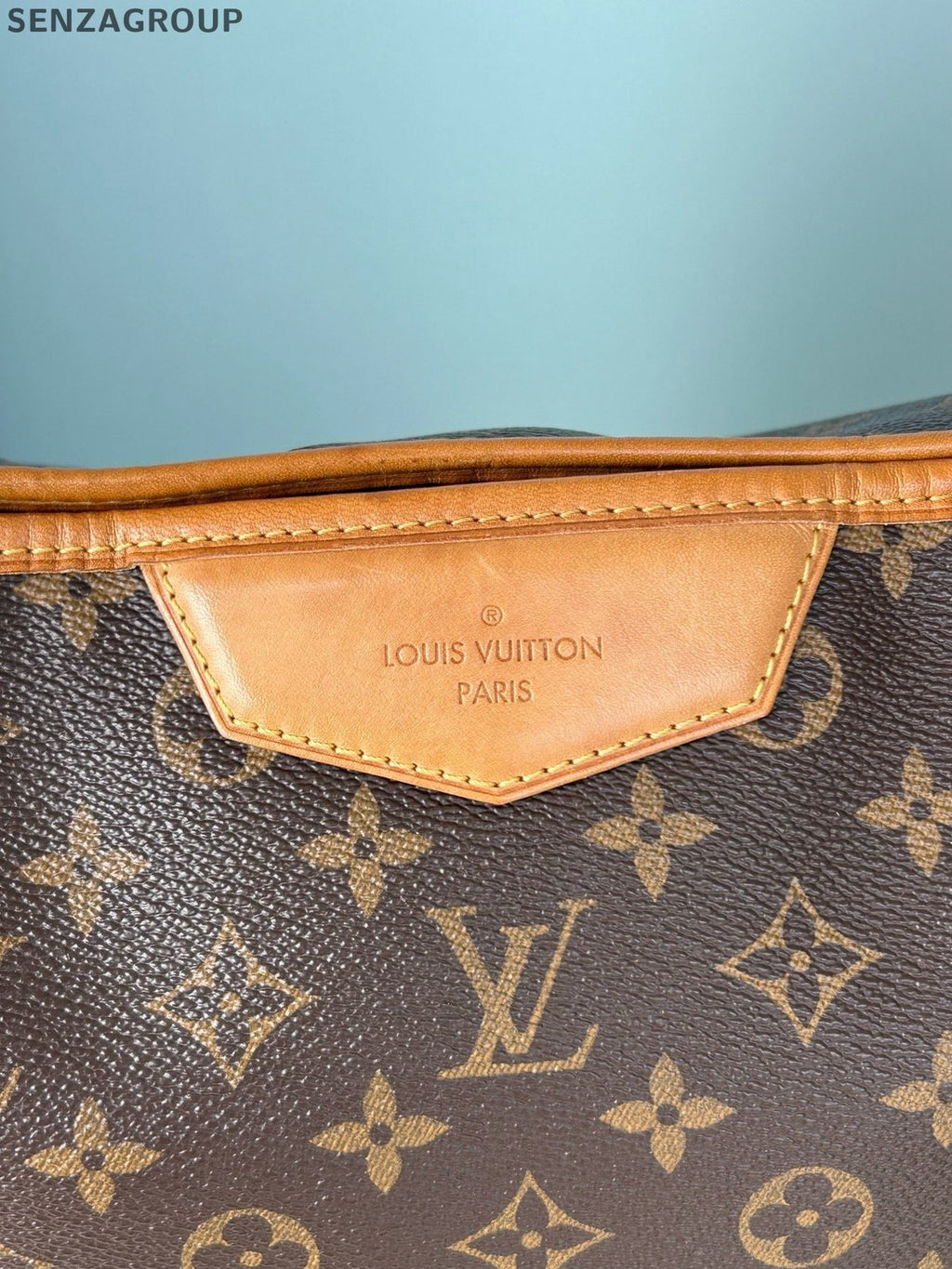 Louis Vuitton Monogram Tote Top Handle Crossbody Brown Gold Women Classic