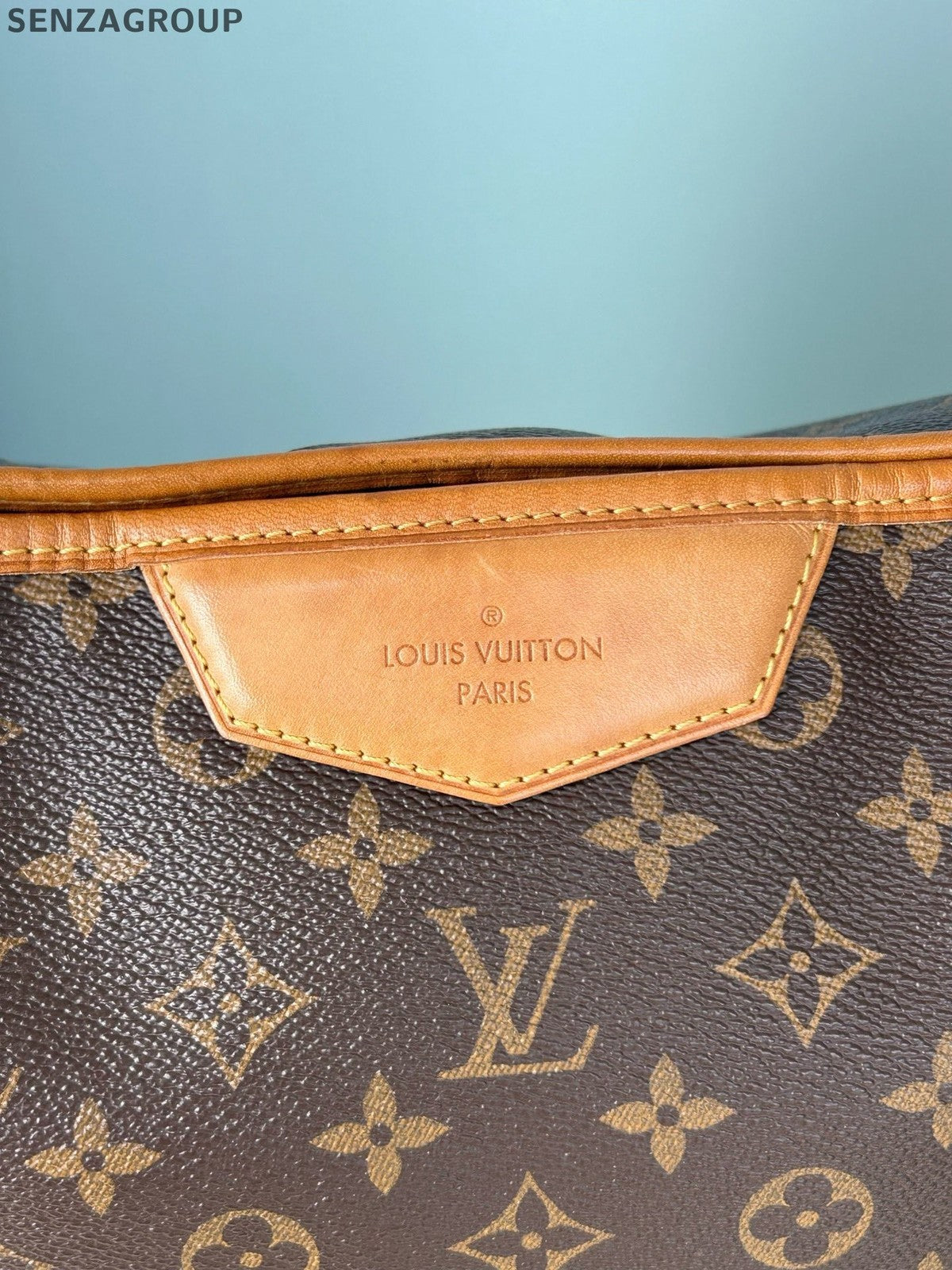 Louis Vuitton Monogram Tote Top Handle Crossbody Brown Gold Women Classic