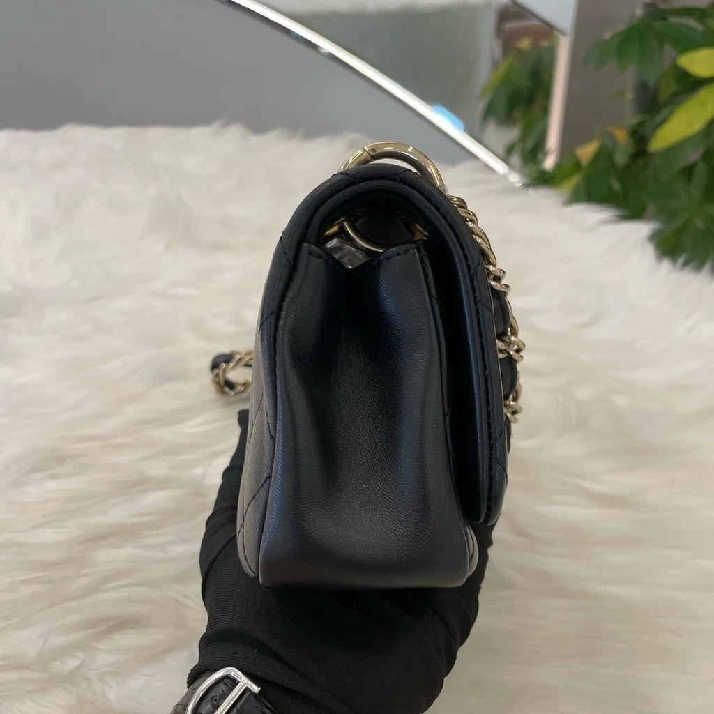 Chanel Classic Flap Mini Black Gold Chain Shoulder Crossbody Bag