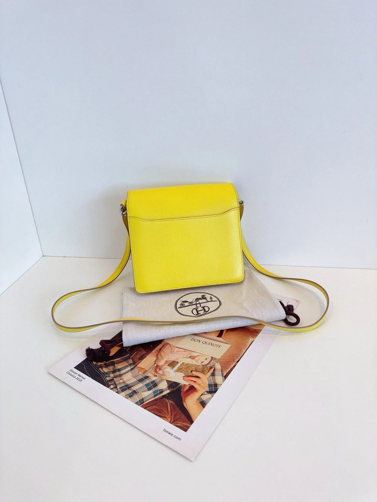 Hermes Roulis19 Mini Shoulder Bag For Women Yellow