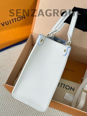 Louis Vuitton OnTheGo PM Blue White Handbag Women Fashion Tote Bag