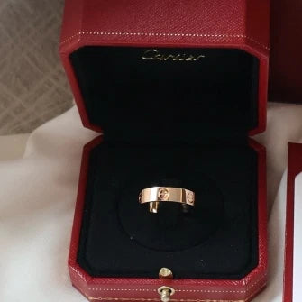 Excellent Cartier Love Classic Ring 18k Rose/Pink Gold Band Ring EU61/US9.5