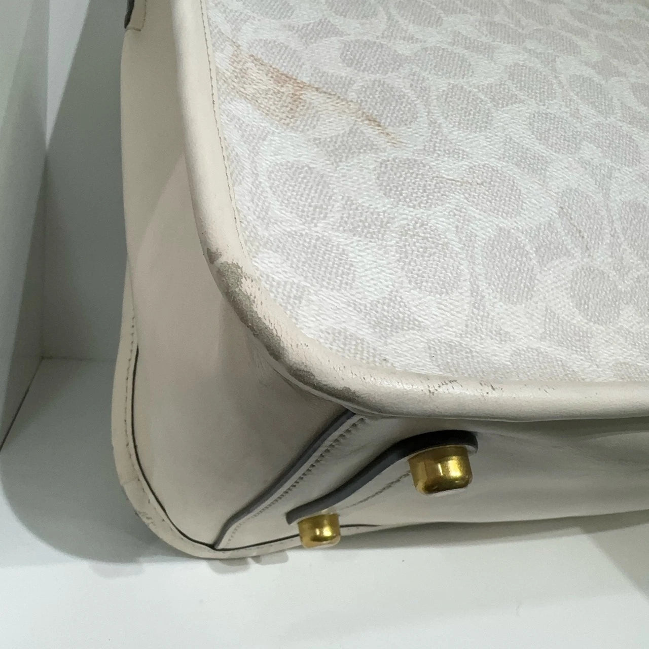 COACH Tyler 35 Women's Signature Canvas Calfskin Handbag Shoulder Bag