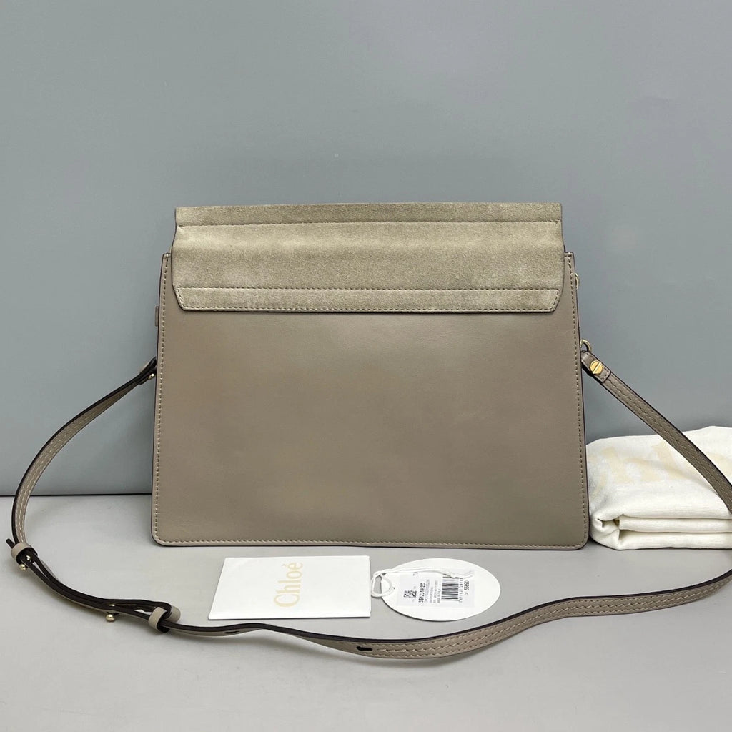 Chloe Faye GM Shoulder Bag Crossbody Gray Silver Women Classic