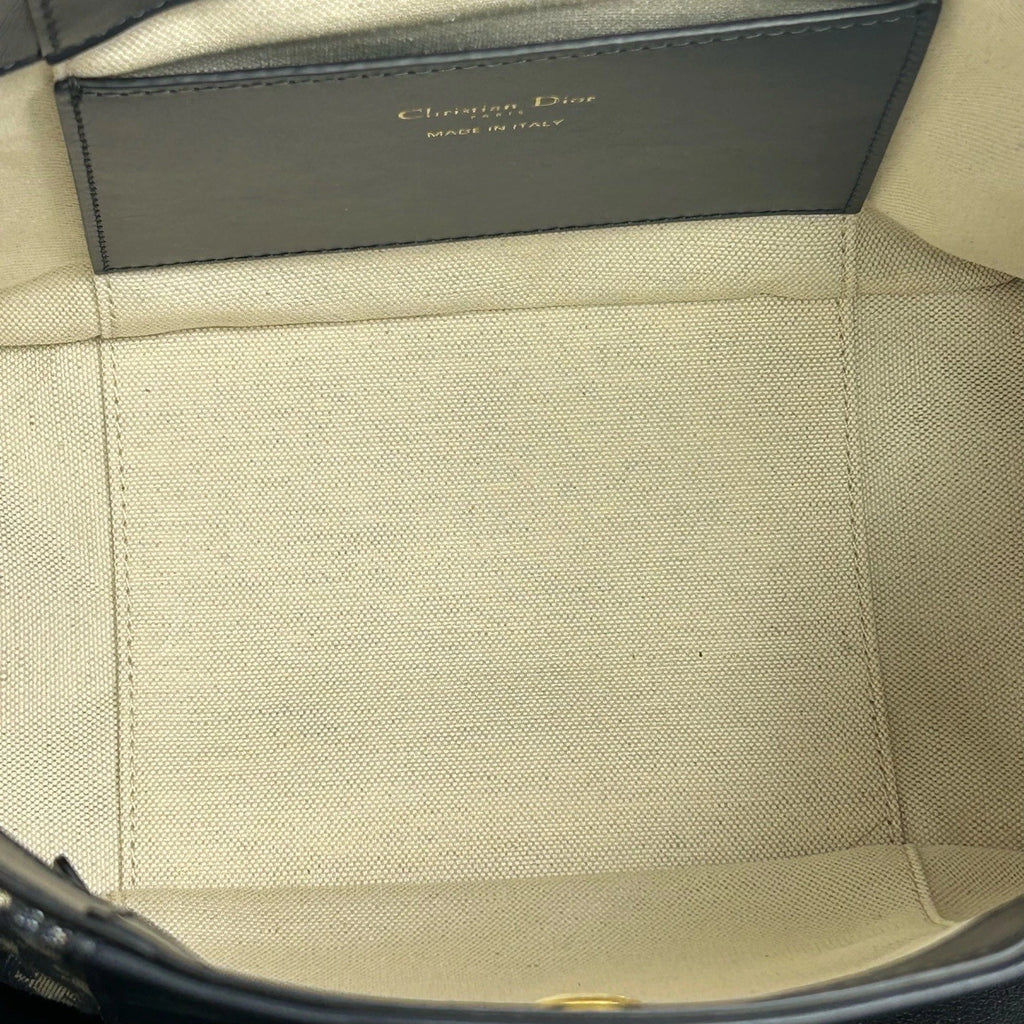 Dior Signature Small Printed Canvas Calfskin Bucket Crossbody Handbag Women