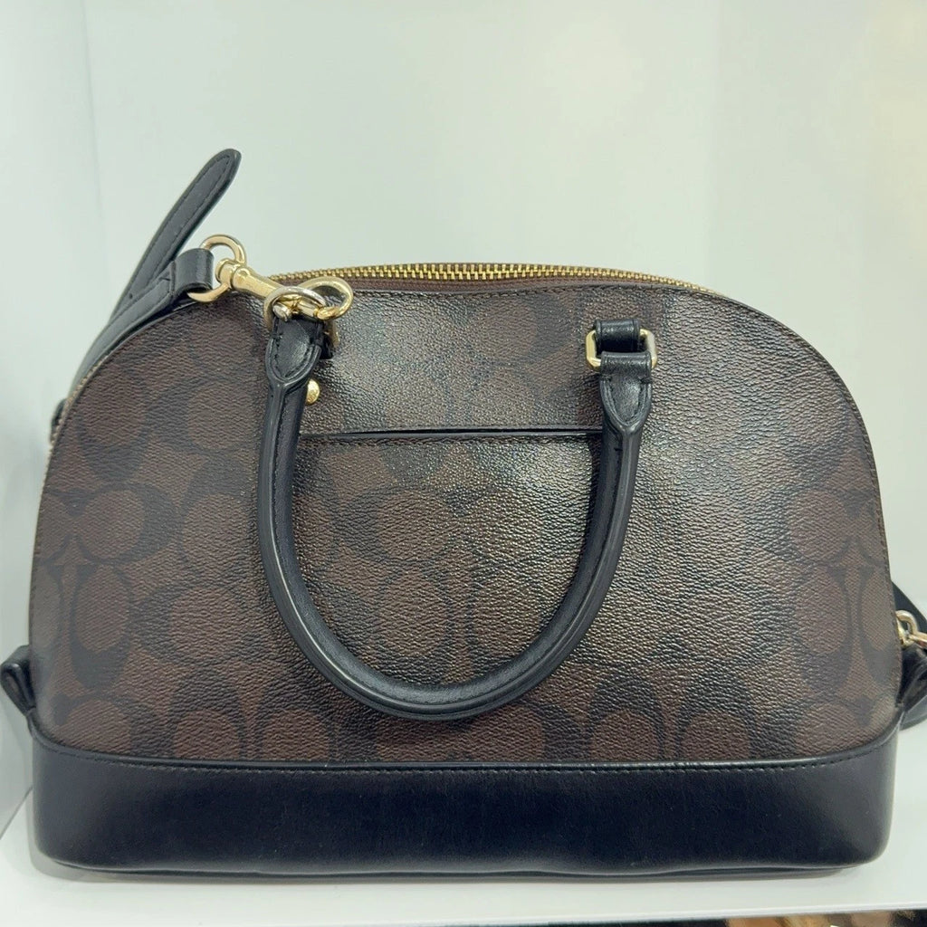 Coach Brown Canvas Monogram Shell Crossbody Handbag For Women
