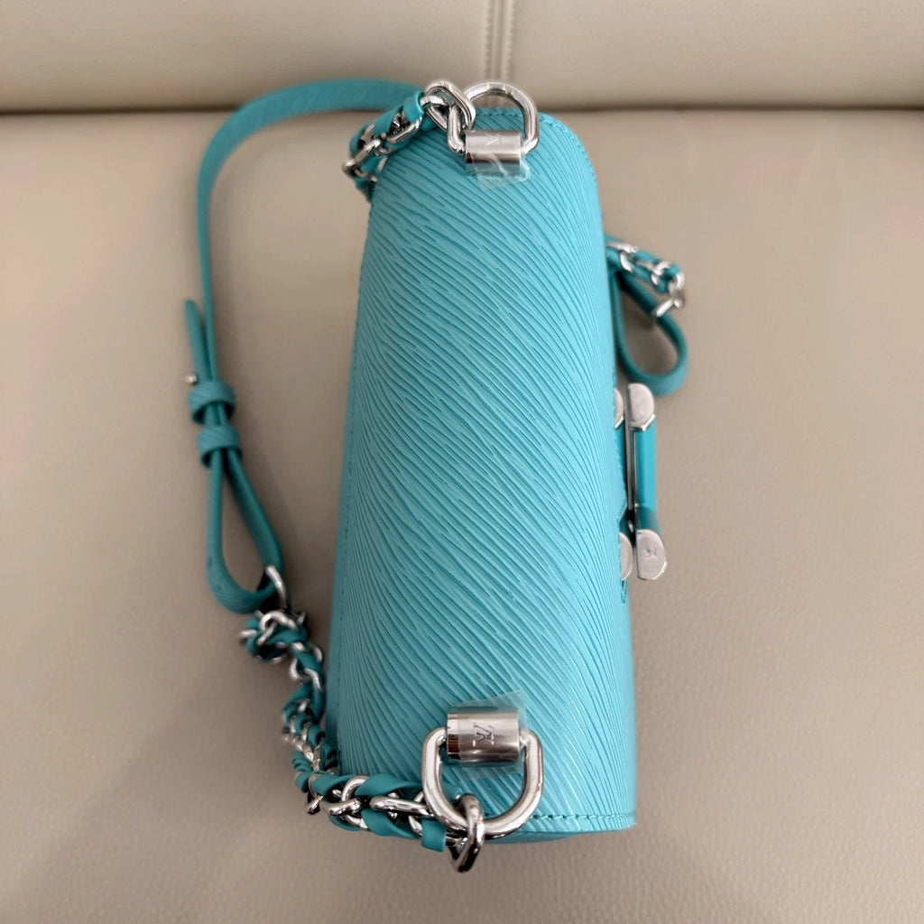 Authentic Louis Vuitton Twist Small Green Calfskin Shoulder Bag For Women
