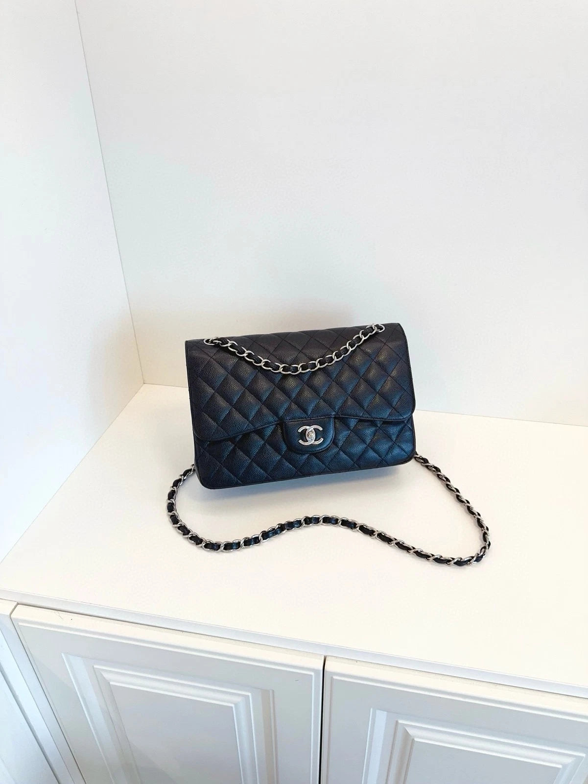 CHANEL Black CF Jumbo Shoulder Bag For Women