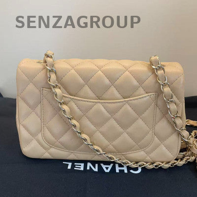 Chanel Classic Flap Mini Lambskin Brown Gold Chain Shoulder Bag
