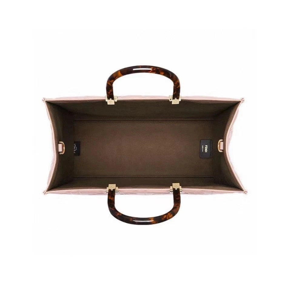 Fendi Sunshine Embossed Leather Tote Bag For Women