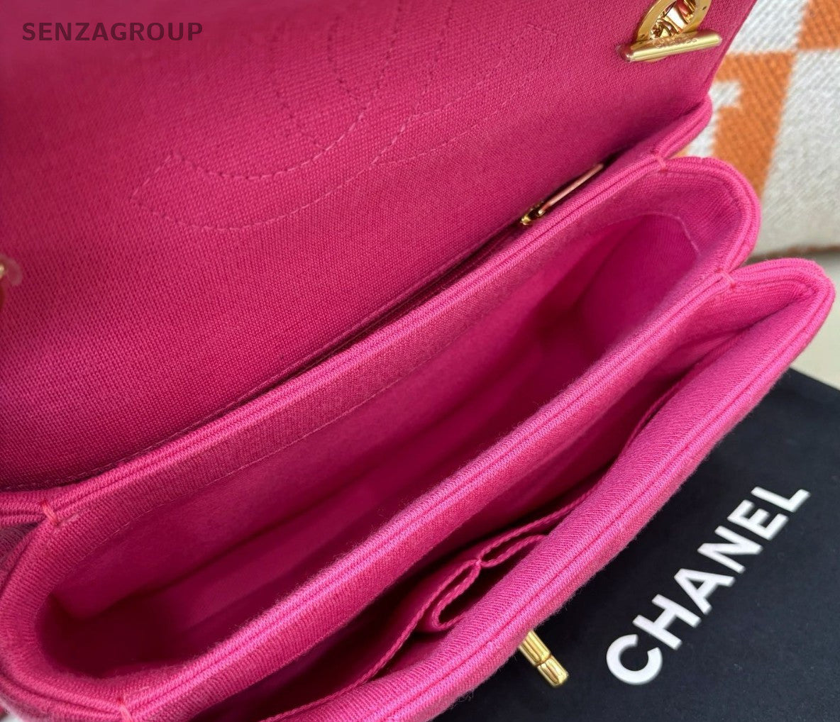 Chanel Trendy CC Chain Crossbody Top Handle Bag Pink Gold Women Classic