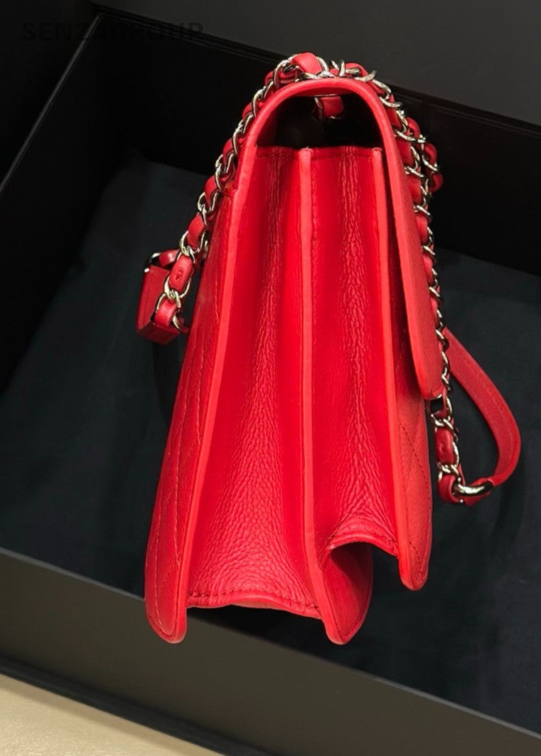 CHANEL Cuba Series Lambskin Chain Shoulder bag Crossbodyu Red Women