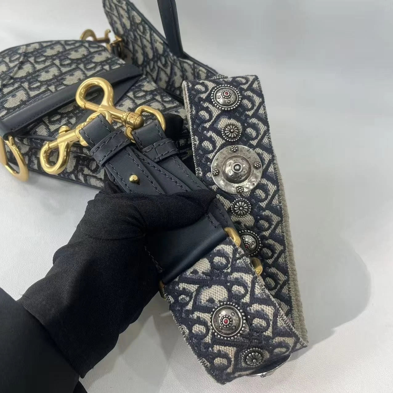 Dior Saddle Canvas Shoulder Bag Excellent