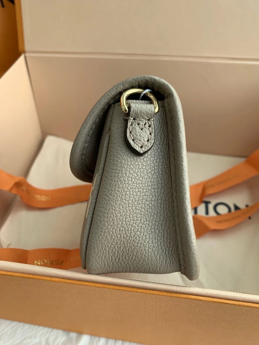 Louis Vuitton Leather Gray Nano Baguette Shoulder Bag For Women