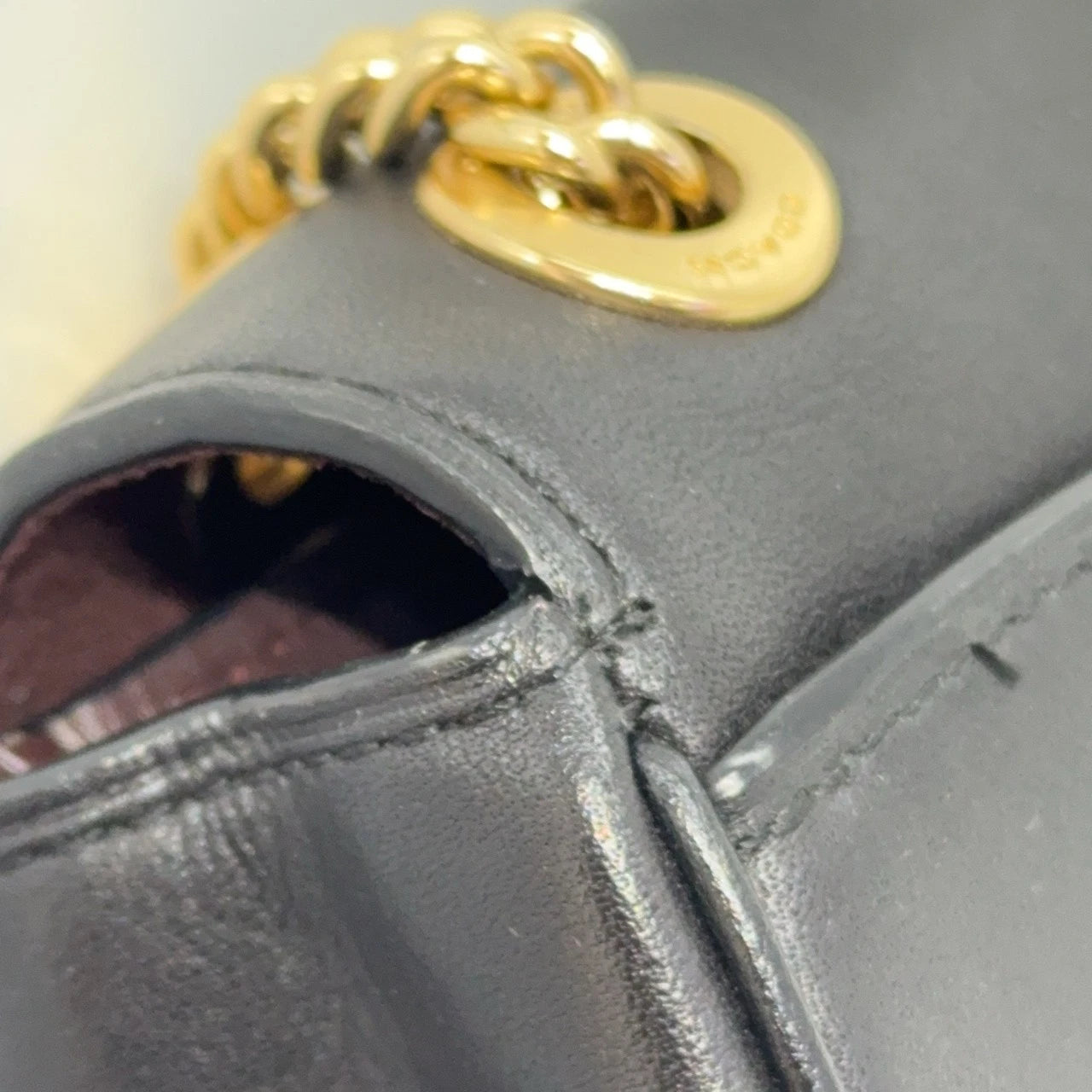 Coach Black Leather Chain Shoulder Crossbody Bag For Women