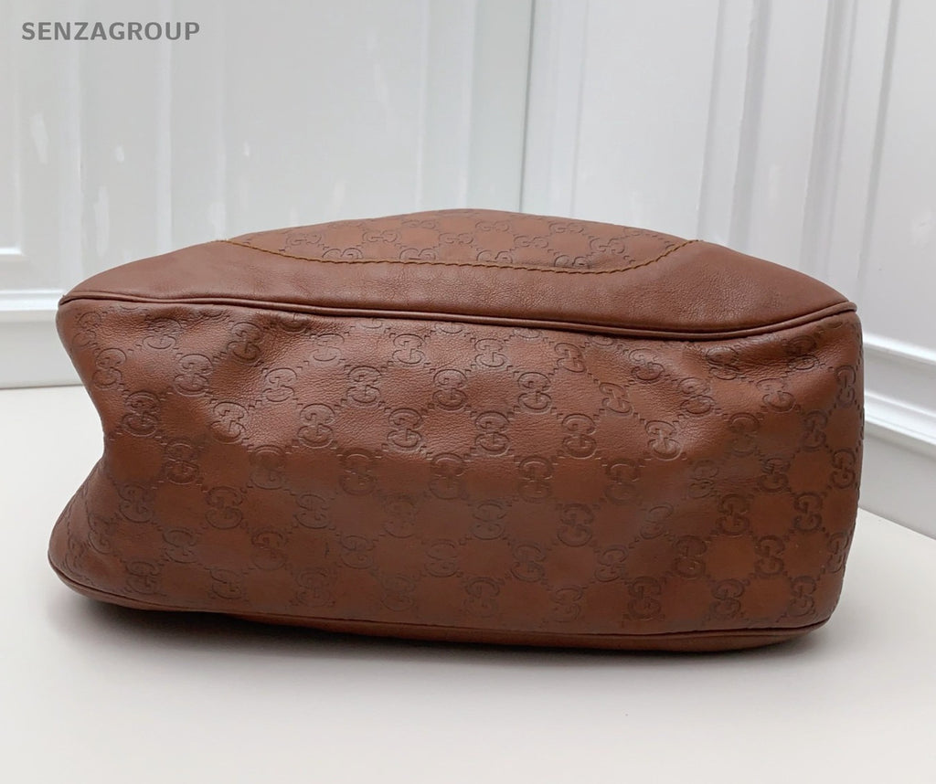 Gucci Hobo 2Way Handbag Shoulder Bag Brown Gold Used Women Classic