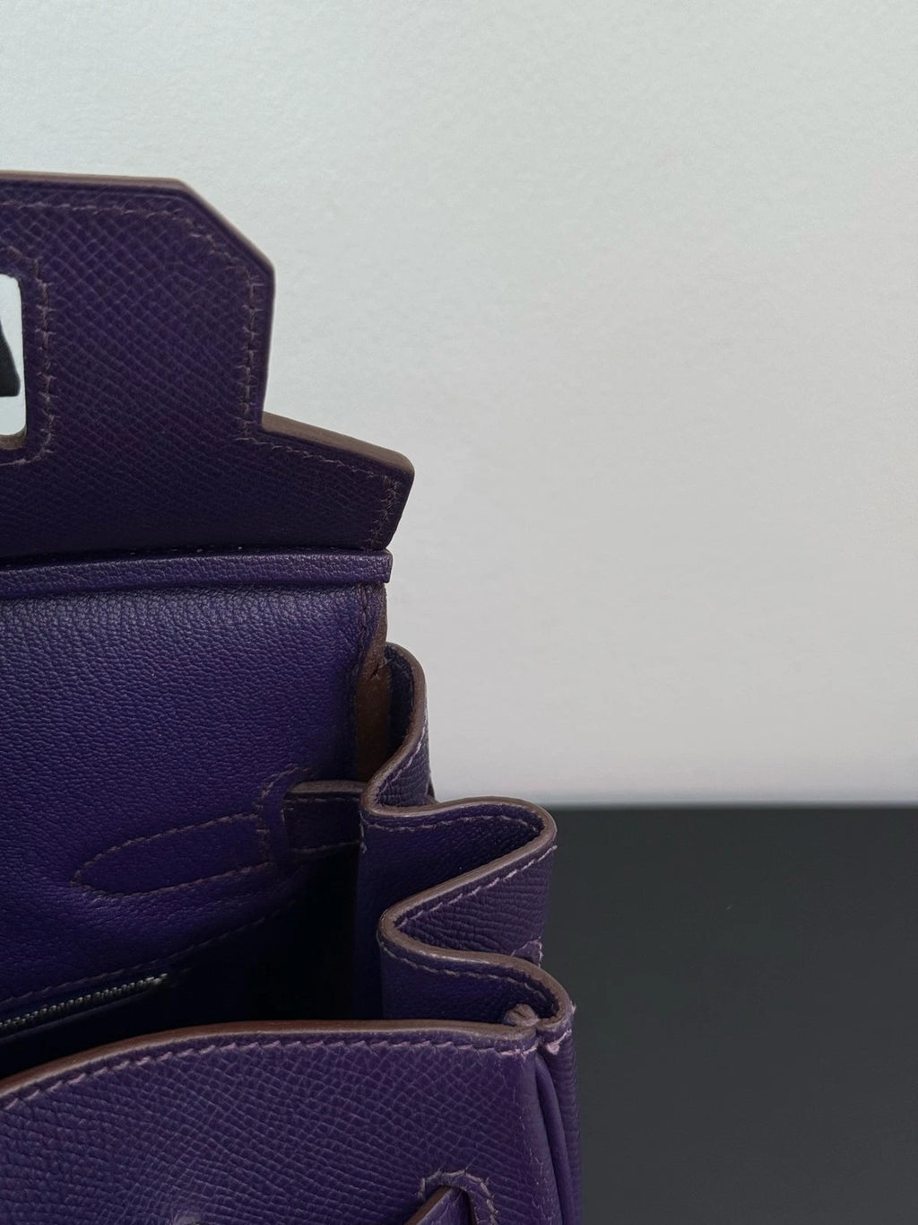 Authentic Hermes Birkin 30 Tote Top Handle Bag Purple Silver Hardware