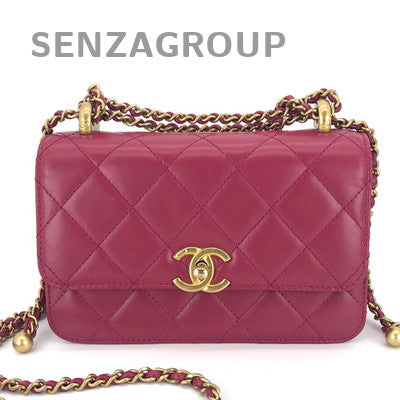 Chanel Perfect Fit Red Quilted Leather Chain Shoulder Bag Gold Hardware