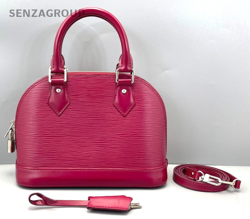 Louis Vuitton Alma BB Epi Leather Top Handle 2way Shoulder bag Purple Red Women