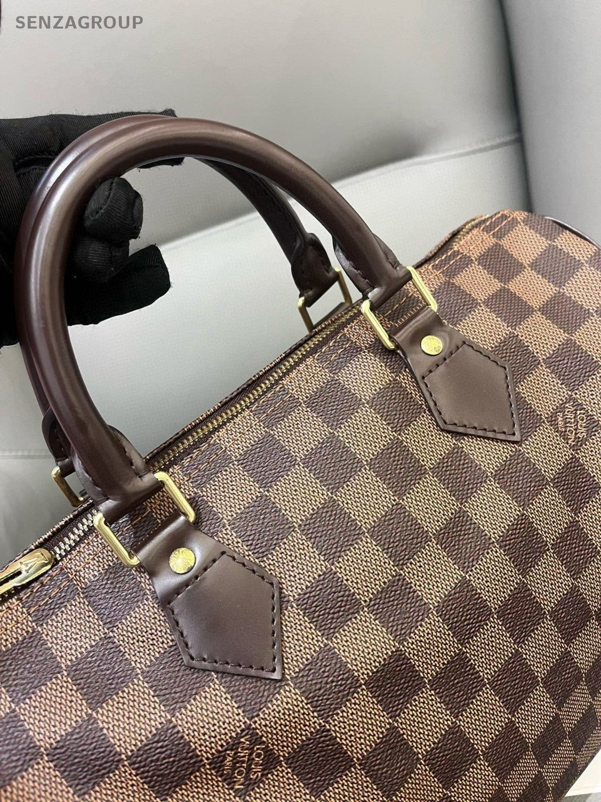 Louis Vuitton Speedy30 Damier Ebene 2WAY Shoulder Handbag Brown