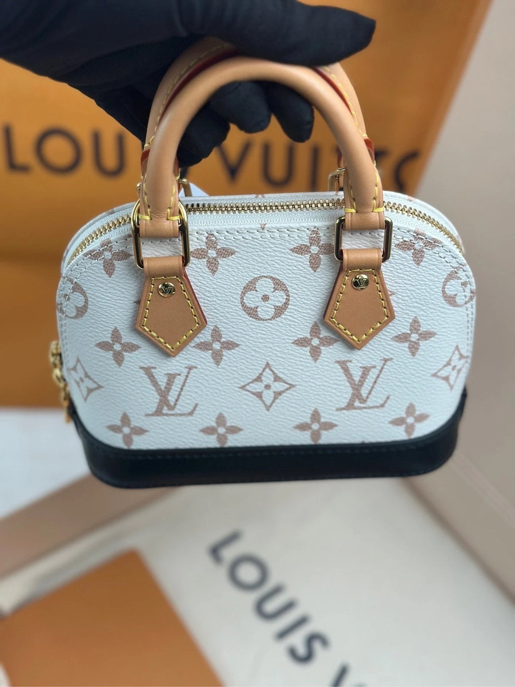Louis Vuitton Dune Alma Nano Handbag Crossbody Bag Gold Hardware