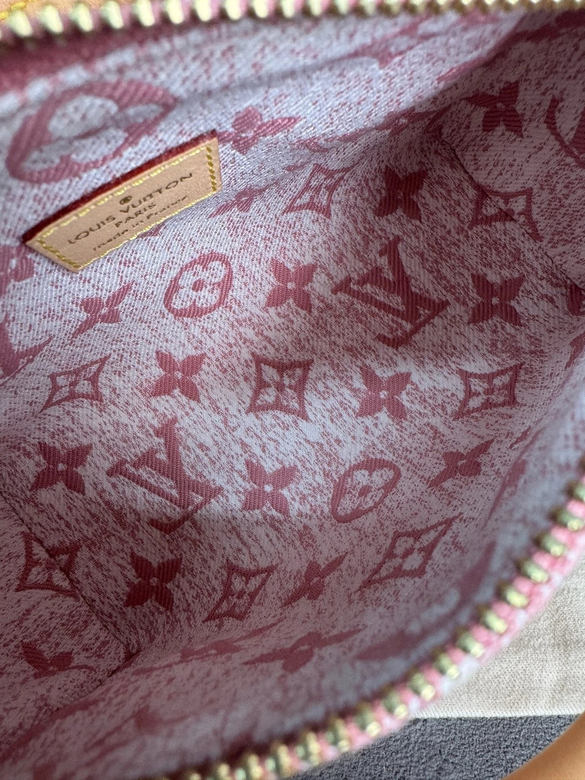 Louis Vuitton Speedy Nano Pink Denim Crossbody Handbag For Women