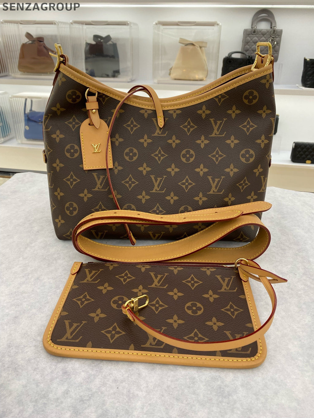 Louis Vuitton Carryall PM Monogram Coated Canvas Shoulder Crossbody Bag