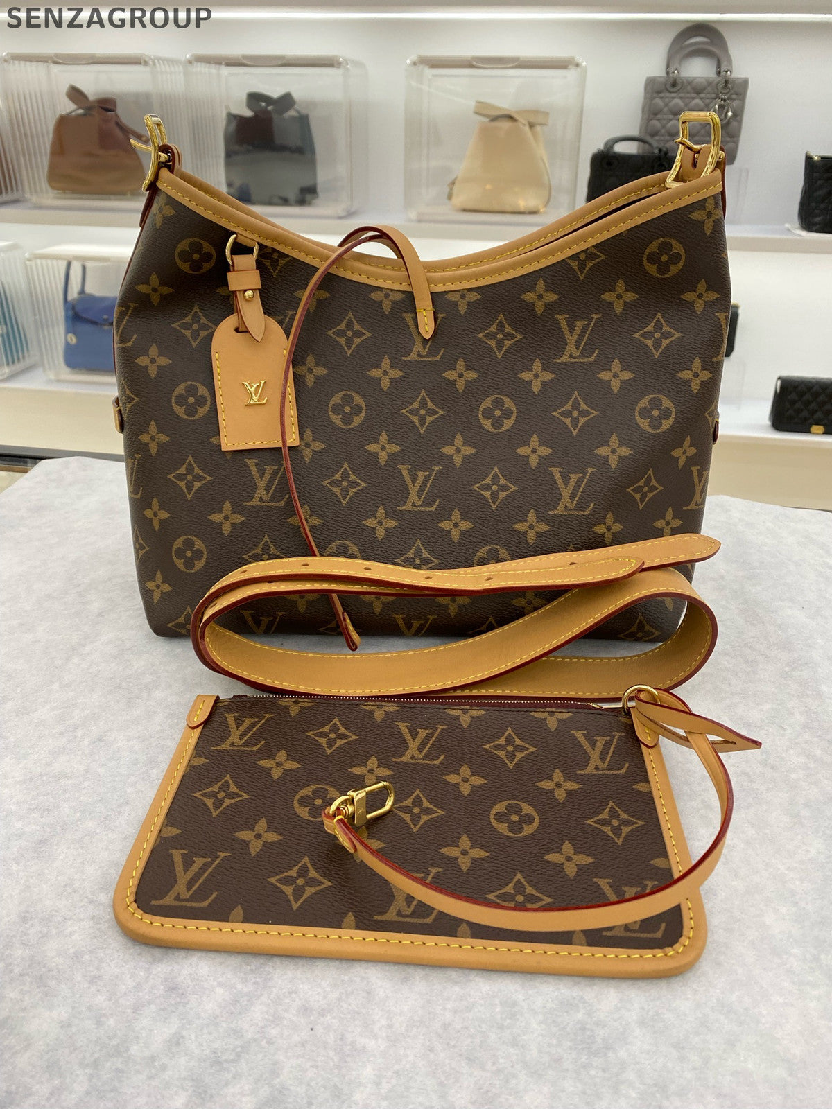 Louis Vuitton Carryall PM Monogram Coated Canvas Shoulder Crossbody Bag