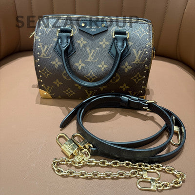 Louis Vuitton Speedy Trunk Monogram Brown Handbag with Chain Strap