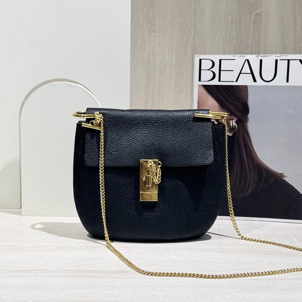 Chloe Black Leather Piglet Crossbody Bag For Women