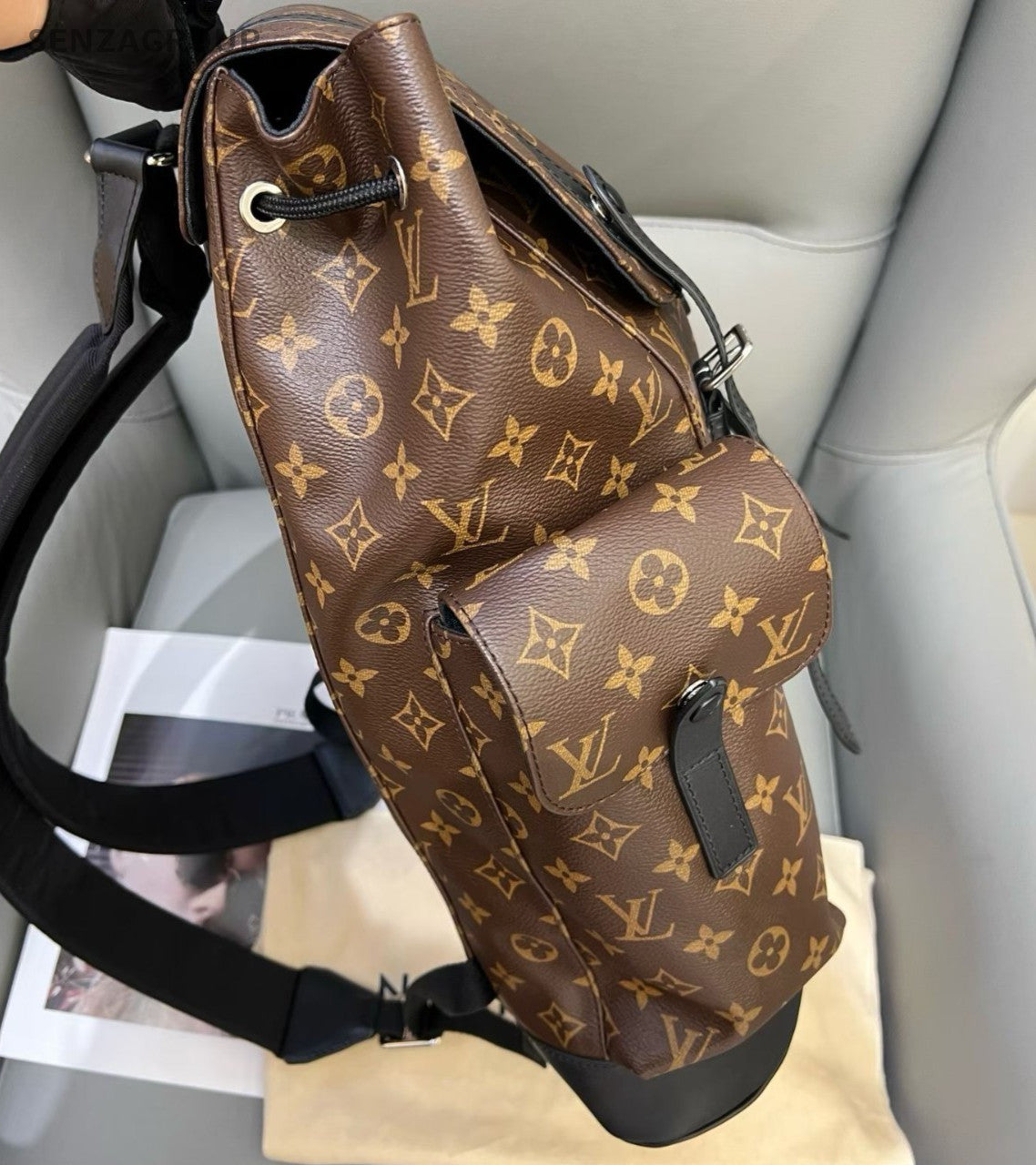 Louis Vuitton Christopher Monogram Backpack Brown Silver Unisex Adults Classic