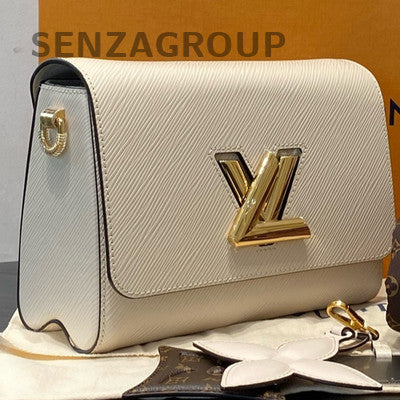 Louis Vuitton Twist Medium White Epi Leather Gold Lock Shoulder Bag
