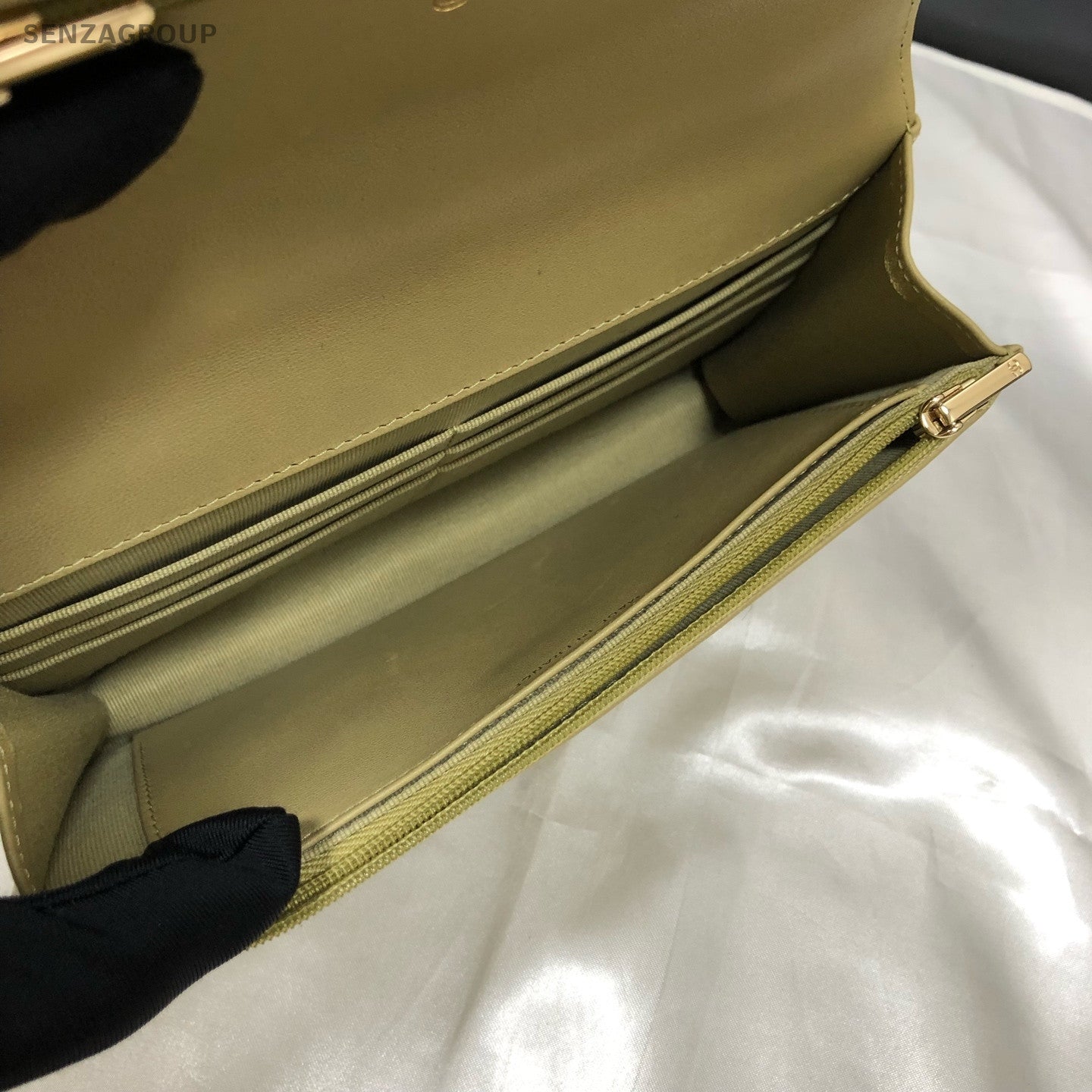 Chanel Lambskin WOC Chain Shoulder Crossbody Bag Yellow Gold Quilted Classic