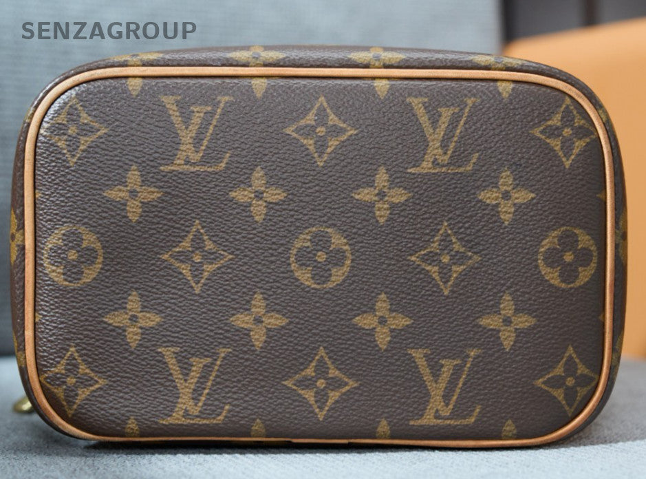 Louis Vuitton Monogram Vintage Top Handle Bag Brown Gold Used Women Classic