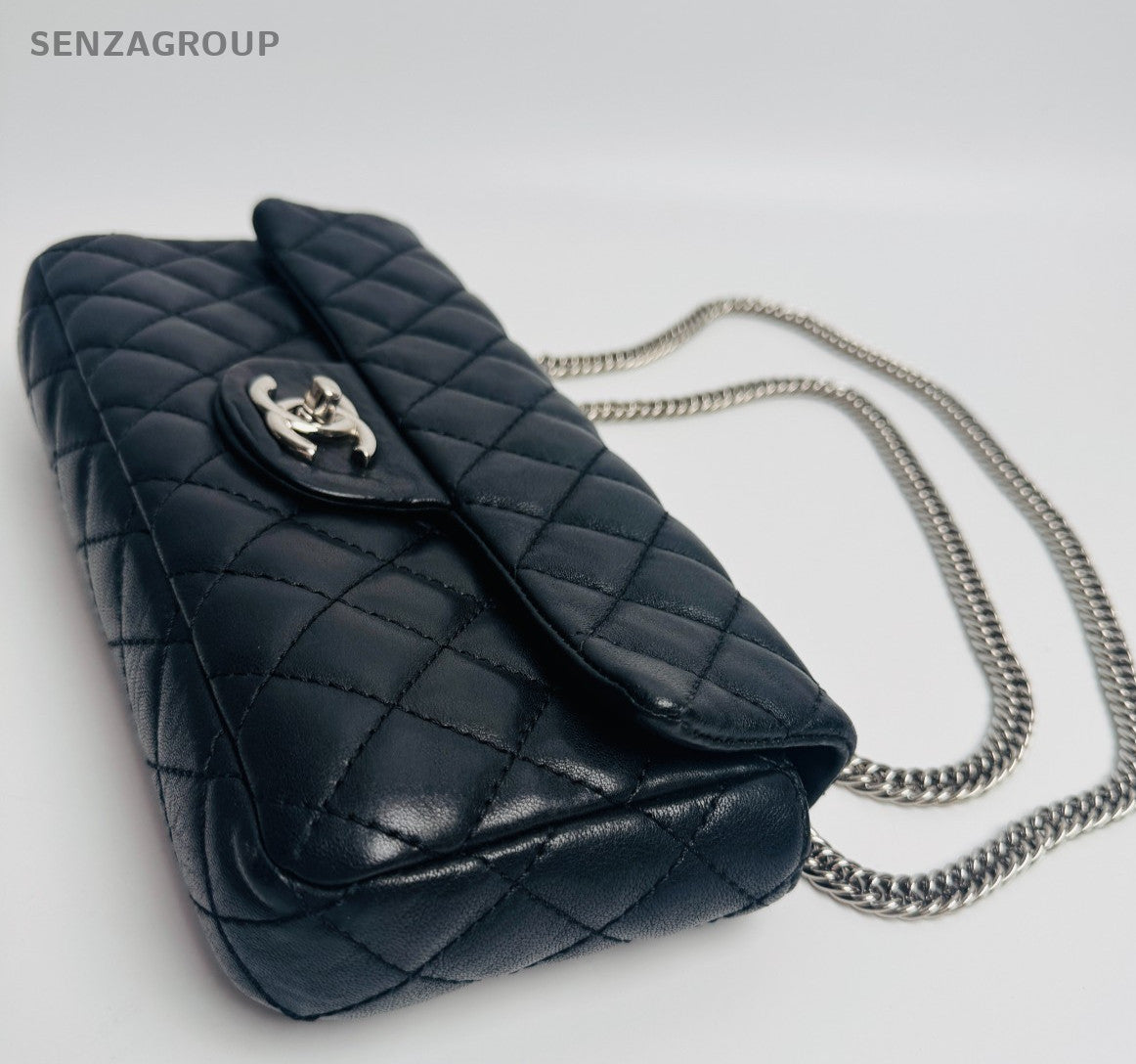 CHANEL Classic Flap Diamond Pattern Chain Shoulder bag Black Silver Women