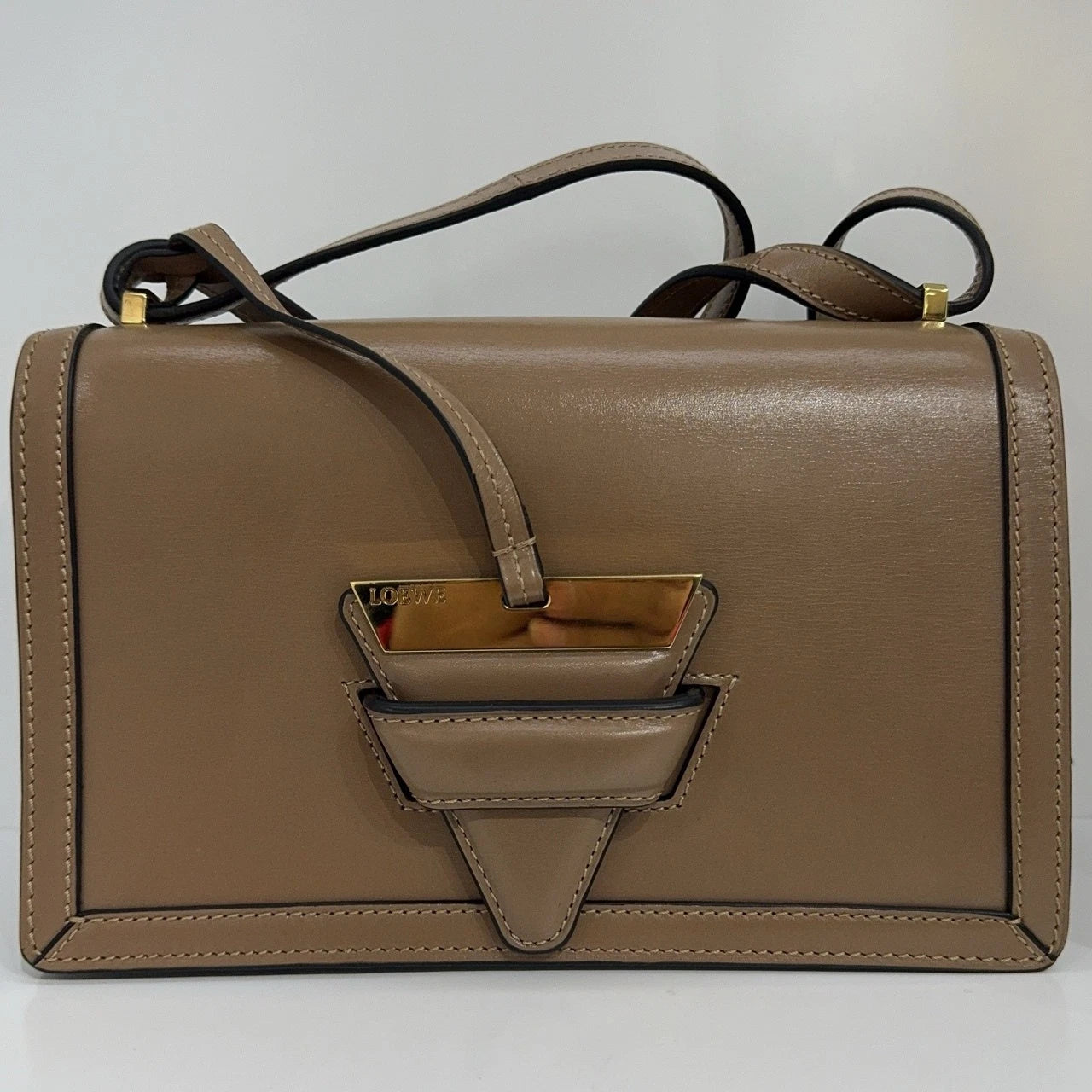 Loewe Women's Beige Barcelona Medium Leather Shoulder Crossbody Bag