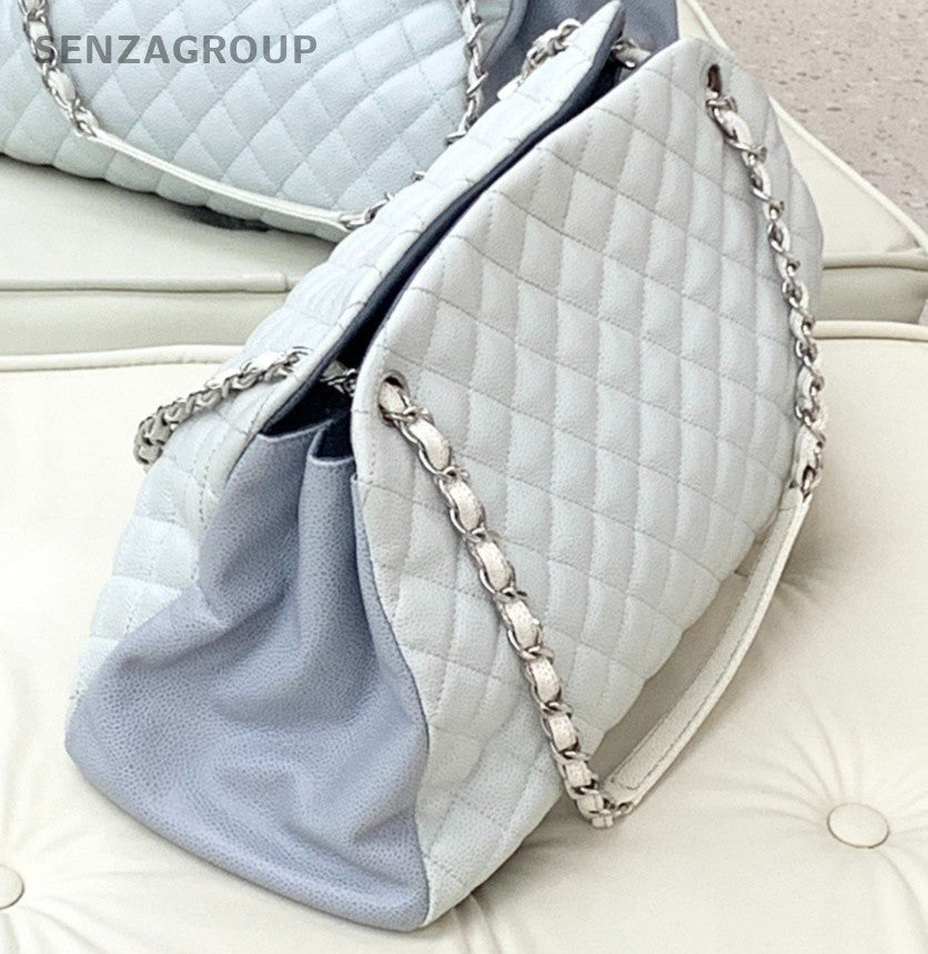 Chanel Caviar Leather Chain Shoulder Crossbody Bag Misty Blue Almosrt Brand New
