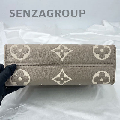 Louis Vuitton OnTheGo Grey Gold Tote Bag - Leather Handbag for Women