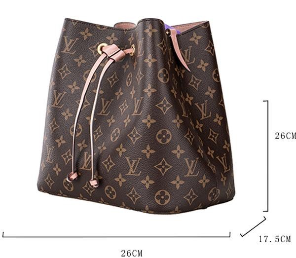 Louis Vuitton NeoNoe Shoulder bucket Bag MM Brown Canvas Monogram Women Classic